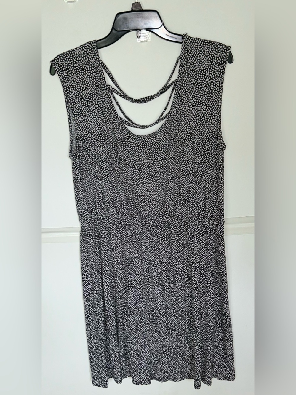 A.n.a Sleeveless Black & White Printed Dress with Strappy Back.